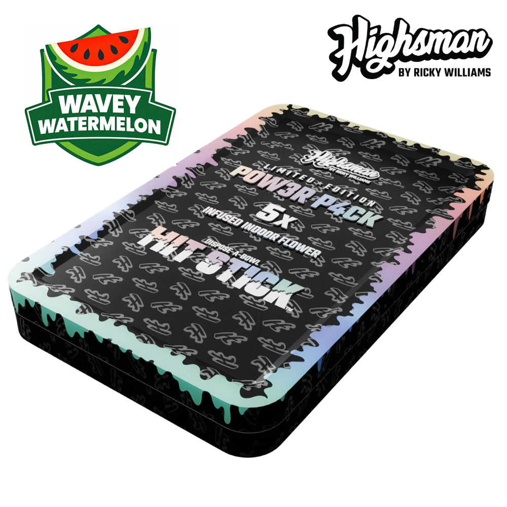 Highsman | Hit Stick Black Tin 5-Pack | Wavey Watermelon | Sativa | Infused Pre-Rolls | 2.5g approved menu image