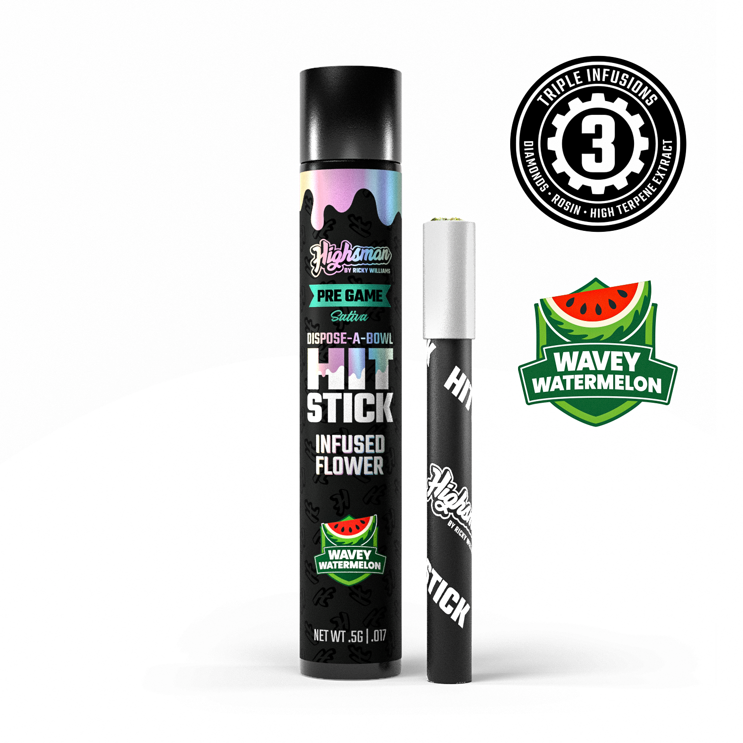 Highsman | Hit Stick | Wavey Watermelon | Sativa | Infused Pre-Roll | 0.5g approved menu image