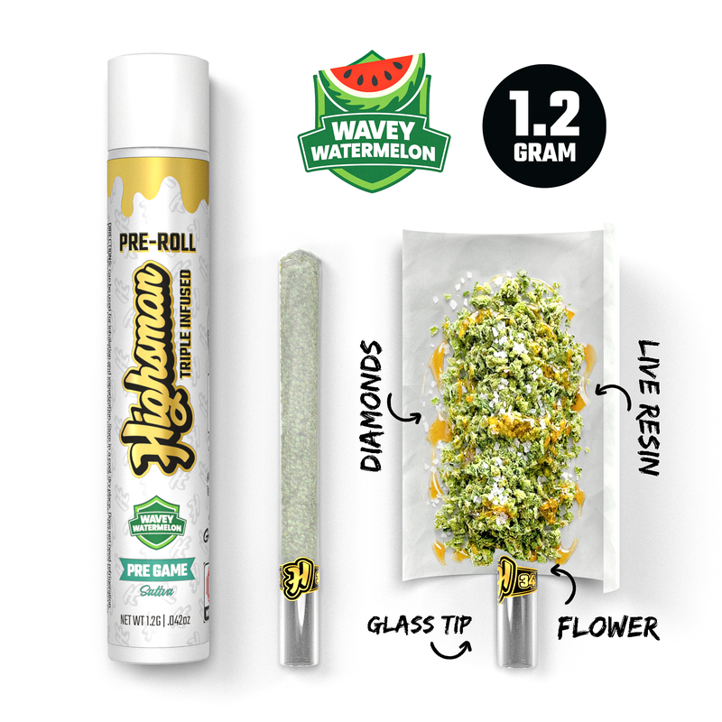 Highsman | Triple Threat | Wavey Watermelon | Sativa | Infused Pre-Roll | 1.2g approved menu image